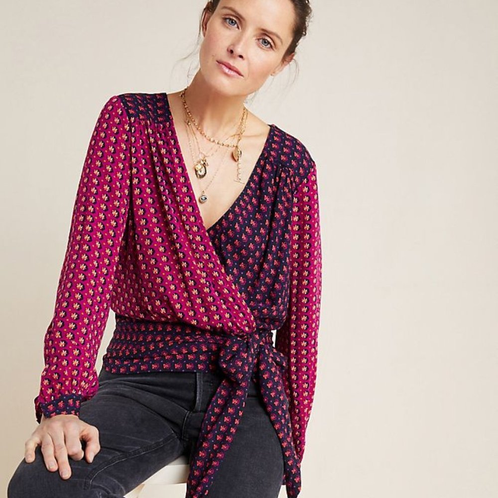 Anthropologie Lisa Puff-Sleeved Blouse - Picture 1 of 6